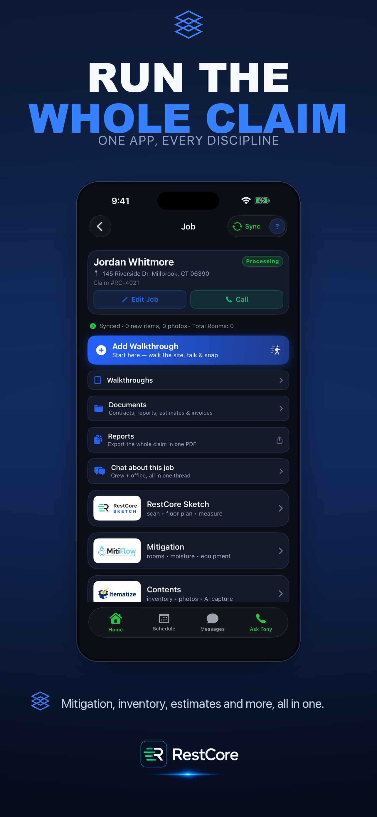 RestCore screen 2